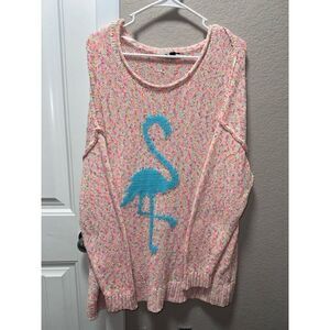 Torrid Marbled Knit Flamingo Sweater